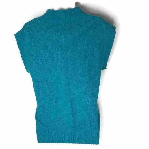 Rainbow Ridge Womens Sweater Vest M Blue/Green Short Sleeve V-Neck Ribbed Knit - Picture 3 of 8